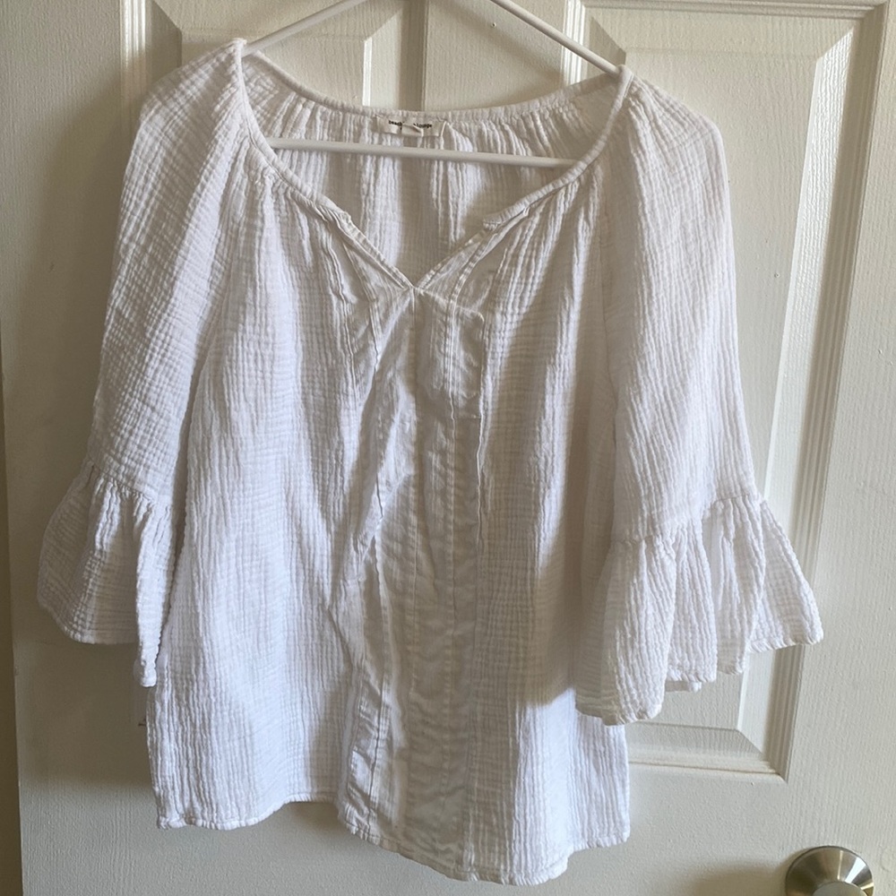 White gauzy top